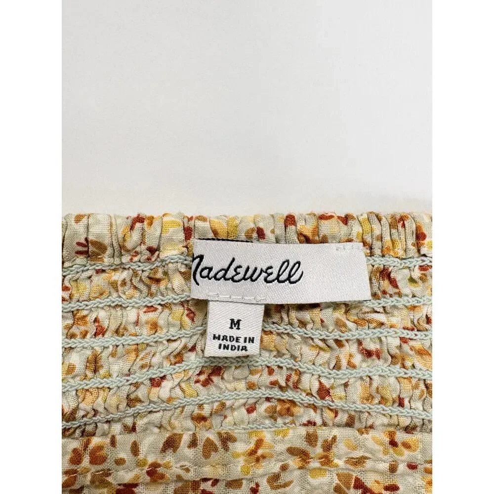 Madewell Bundle Floral Smocked Puff Sleeve Top Linen Blend Tank Boho Cottagecore